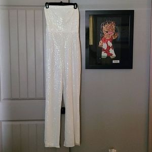 S White Sequin Jumpsuit by Lulus